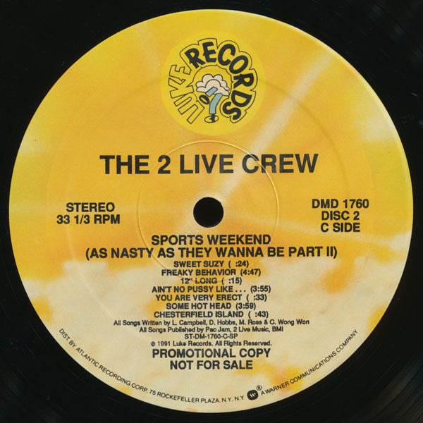 The 2 Live Crew : Sports Weekend (As Nasty As They Wanna Be Part II) (2xLP, Album, Ltd, Promo)