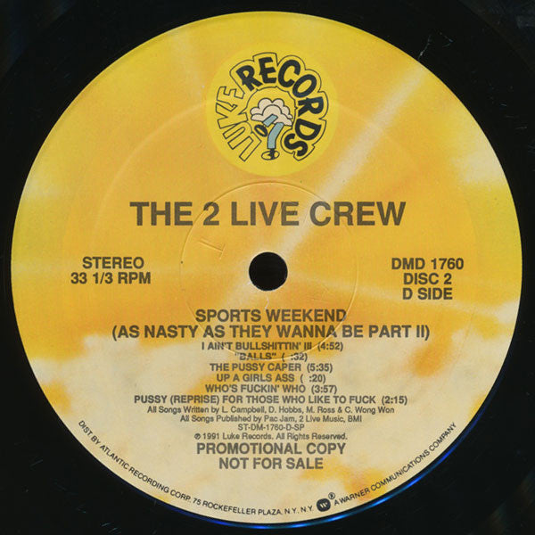 The 2 Live Crew : Sports Weekend (As Nasty As They Wanna Be Part II) (2xLP, Album, Ltd, Promo)