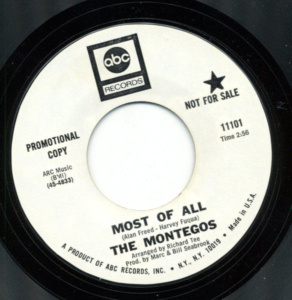 The Montegos : Most Of All (7", Promo, Styrene, Mon)