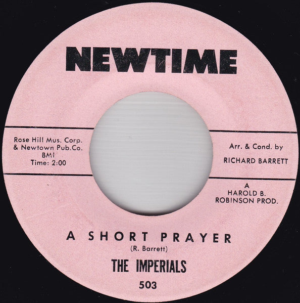Little Anthony & The Imperials : A Short Prayer / Where Will You Be (7")