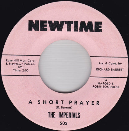 Little Anthony & The Imperials : A Short Prayer / Where Will You Be (7")