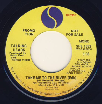 Talking Heads : Take Me To The River (Edit) (7", Mono, Promo)