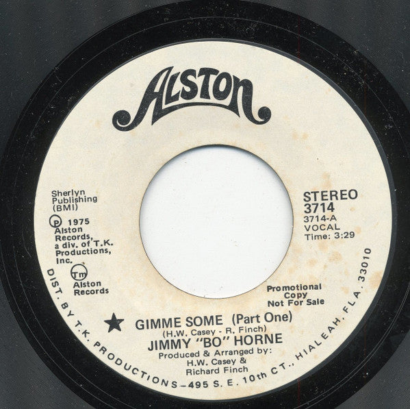 Jimmy "Bo" Horne : Gimme Some (7", Promo, Styrene)