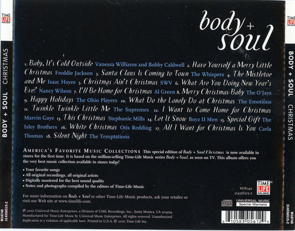 Various : Body + Soul - Christmas (CD, Comp)