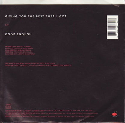 Anita Baker : Giving You The Best That I Got (7", Single, Spe)