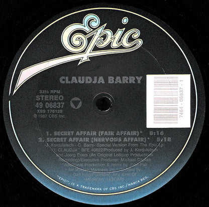 Claudja Barry : Secret Affair (12")