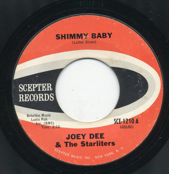 Joey Dee & The Starliters : Shimmy Baby / Face Of An Angel (7", Styrene)