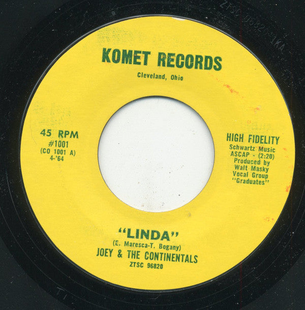 Joey & The Continentals : Linda / Will Love Ever Come My Way (7", Styrene, Ter)