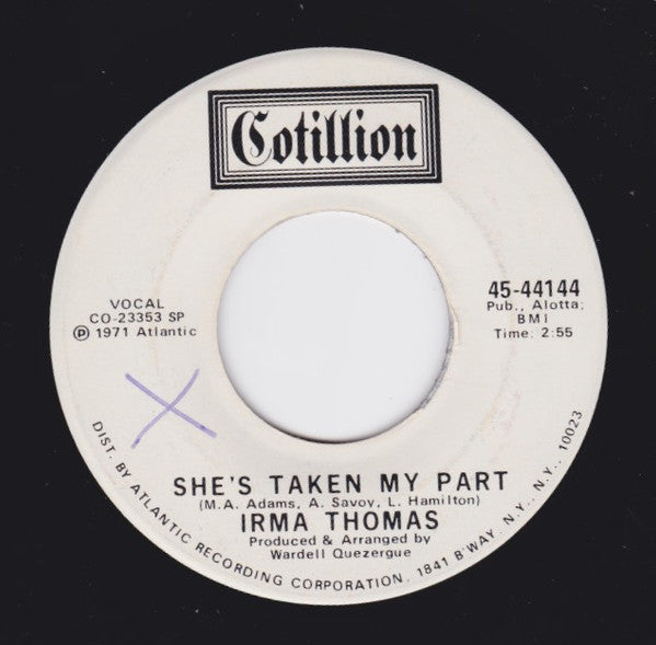 Irma Thomas : Full Time Woman (7", Single, Promo, SP )