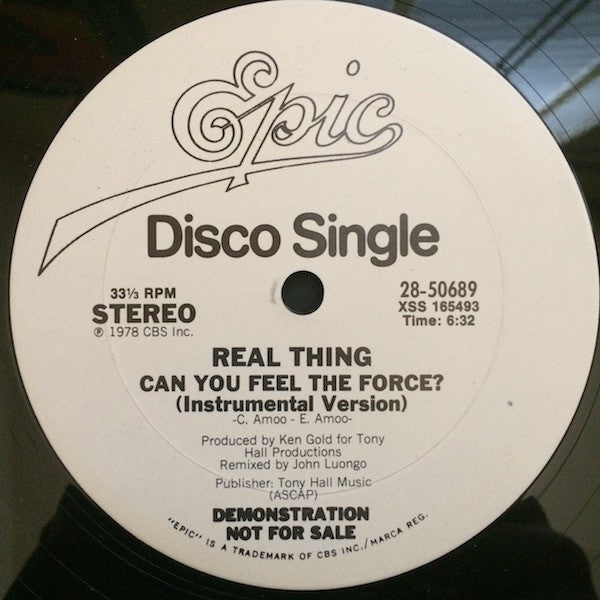 The Real Thing : Can You Feel The Force? (12", Single, Promo)