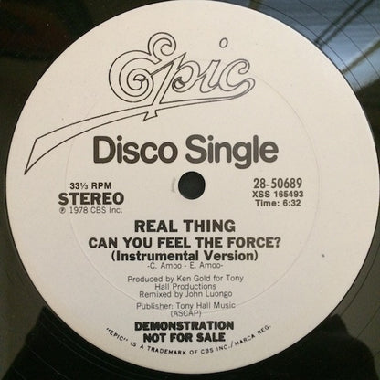 The Real Thing : Can You Feel The Force? (12", Single, Promo)