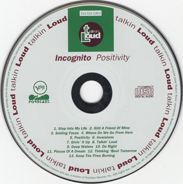 Incognito : Positivity (CD, Album)