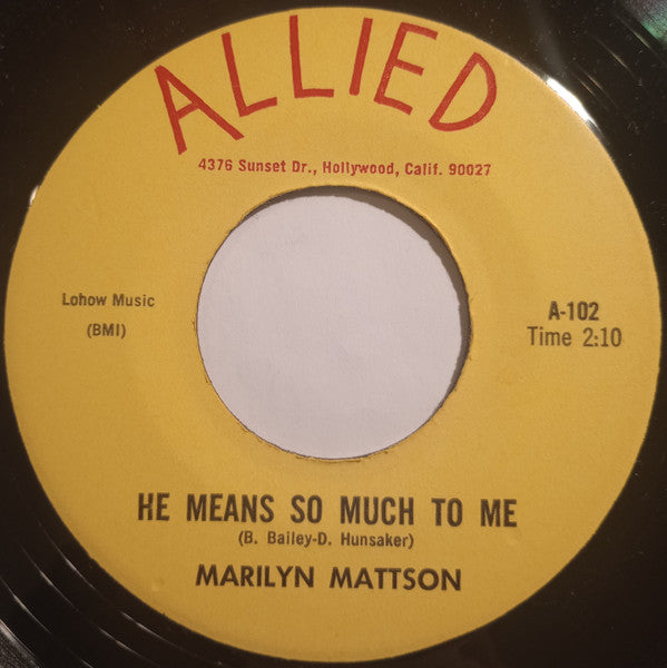 Marilyn Mattson : You Cheated (7")