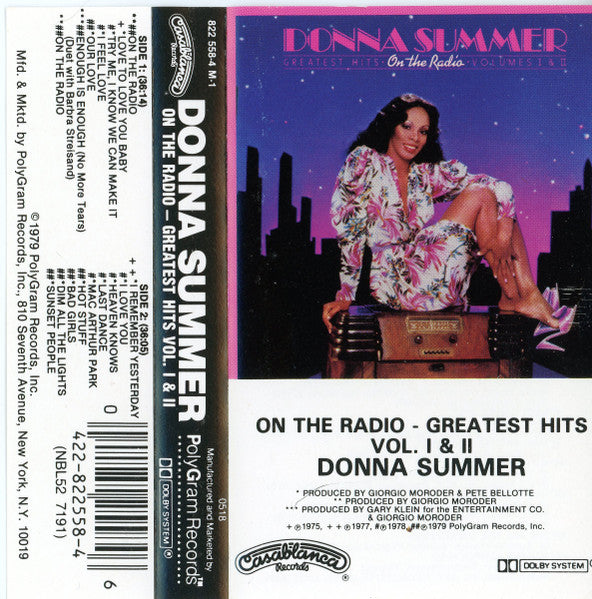 Donna Summer : On The Radio: Greatest Hits Vol. I & II (Cass, Album, Comp, Club, P/Mixed, RE)