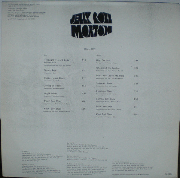 Jelly Roll Morton : Jelly Roll Morton (LP, Comp, Mono)