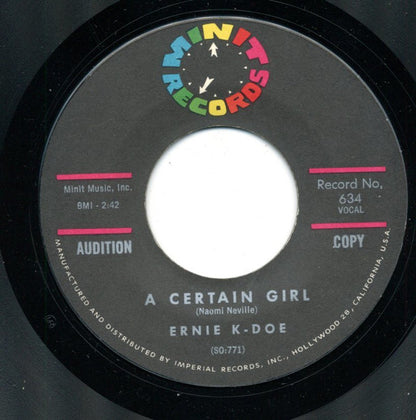 Ernie K-Doe : A Certain Girl (7", Promo, Styrene, Mon)
