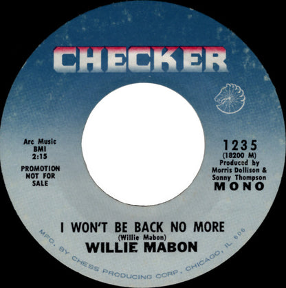 Willie Mabon : I'll Keep On Hurtin' (7", Mono, Promo, Styrene)