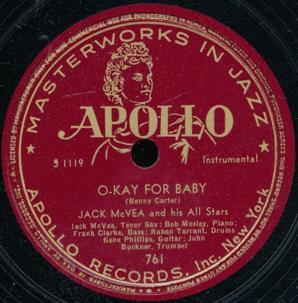 Jack McVea's All Stars : O-Kay For Baby / Don't Blame Me (Shellac, 10")