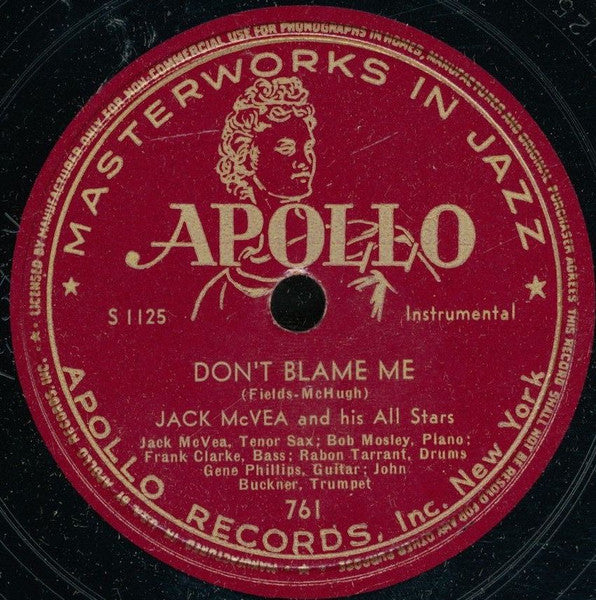 Jack McVea's All Stars : O-Kay For Baby / Don't Blame Me (Shellac, 10")