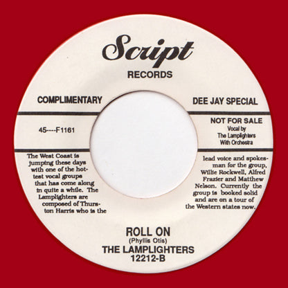 Eddie Holman / The Lamplighters : Roll On / Never Let Me Go (7", Promo, Unofficial, Red)