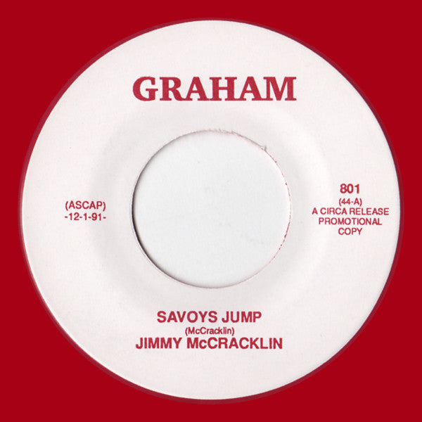 Jimmy McCracklin, Rene Harris and the Terrans : Savoys Jump / Moonrise (7", Single, Promo, RE, RP, Unofficial, Red)