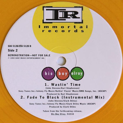 His Boy Elroy (2) : Fade To Black (12", Promo, Yel)