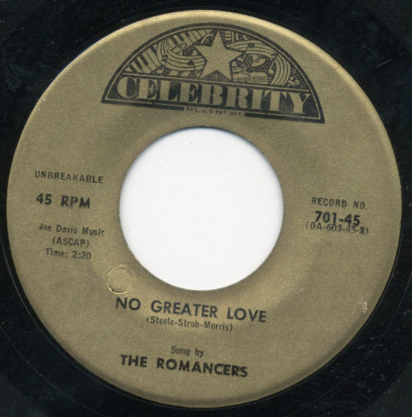 The Romancers (8) : No Greater Love / You'll Never Know (7")