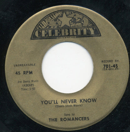 The Romancers (8) : No Greater Love / You'll Never Know (7")