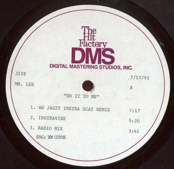 Mr. Lee : Do It To Me (Acetate, 12", S/Sided)