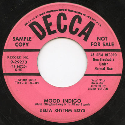 The Delta Rhythm Boys : Mood Indigo / Have A Hope Have A Wish, Have A Prayer (7", Promo)