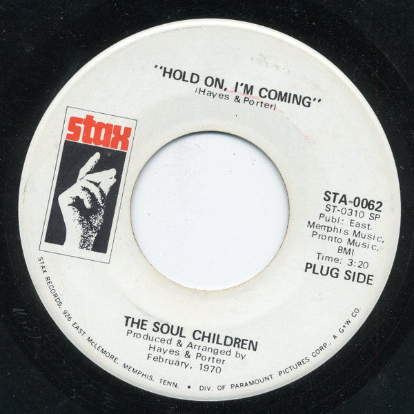 Soul Children : Hold On, I'm Coming (7", Promo)