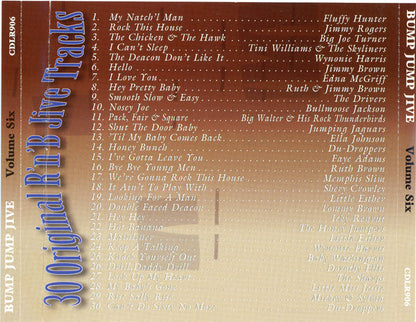 Various : Bump Jump Jive Volume Six (CD, Comp)