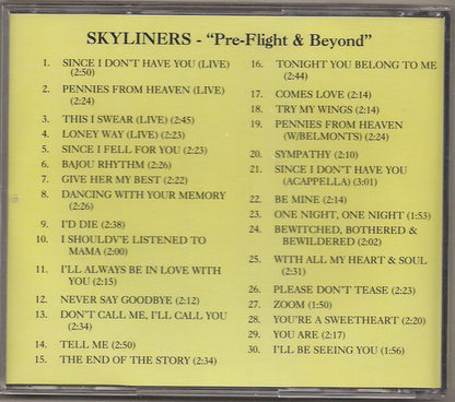 The Skyliners : "Pre-Flight" & Beyond (CD, Comp)