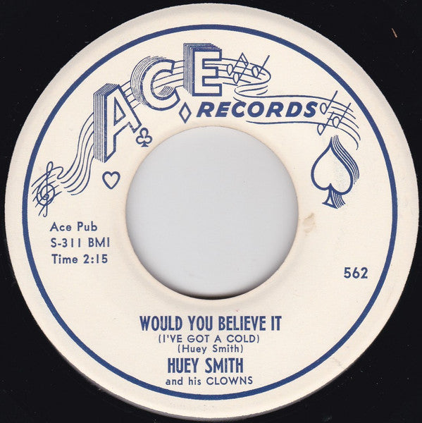 Huey "Piano" Smith & His Clowns : Genevieve / Would You Believe It (I Have A Cold) (7")