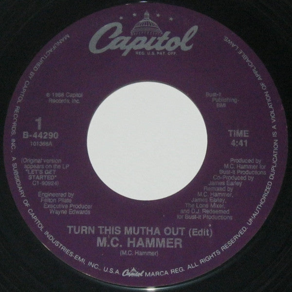 MC Hammer : Turn This Mutha Out (7", Single)