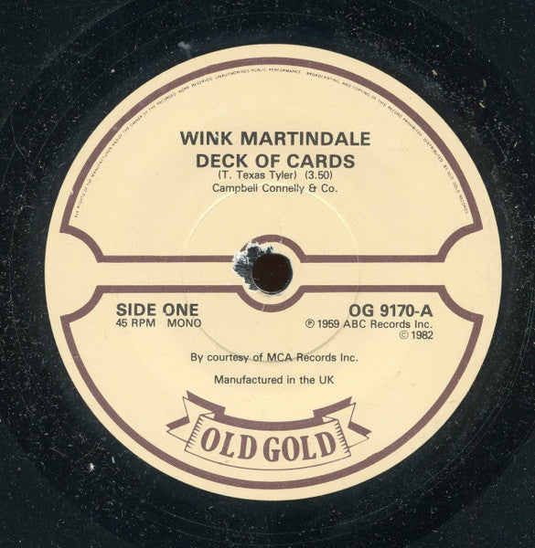 Wink Martindale / Lee Marvin : Deck Of Cards / Wand'rin Star (7")
