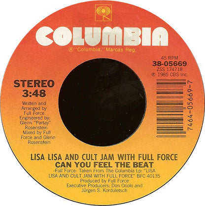Lisa Lisa & Cult Jam With Full Force : Can You Feel The Beat (7", Styrene)