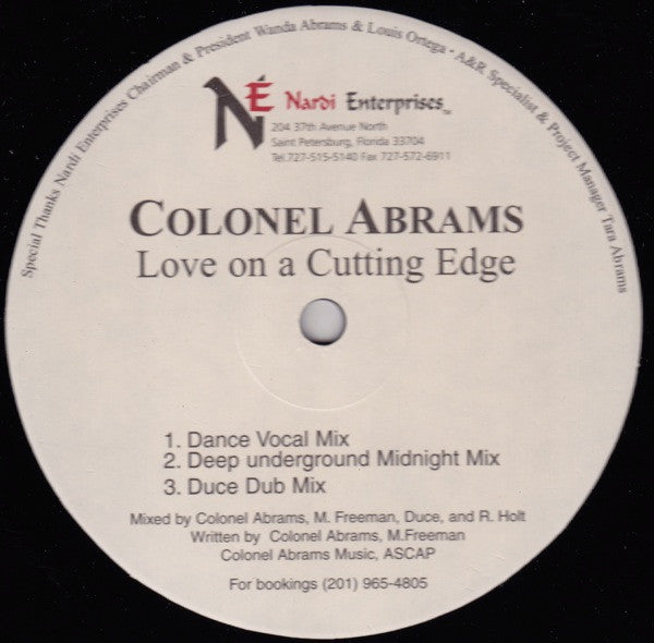 Colonel Abrams : Love On A Cutting Edge (12")