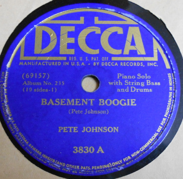 Various : Boogie Woogie Music Vol. 2 (5xShellac, 10", Album, Comp)