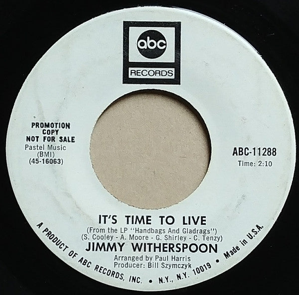 Jimmy Witherspoon : Handbags and Gladrags / It's Time To Live (7", Single, Promo)