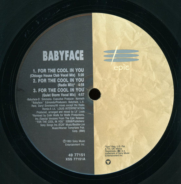 Babyface : For The Cool In You (12", Single, Ltd)