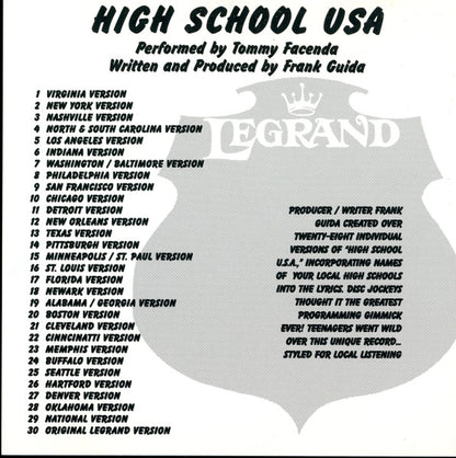 Tommy Facenda : High School USA (CD, Comp, RM)