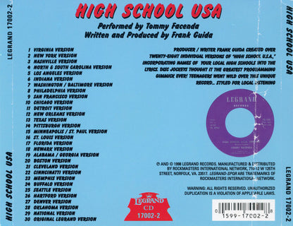 Tommy Facenda : High School USA (CD, Comp, RM)