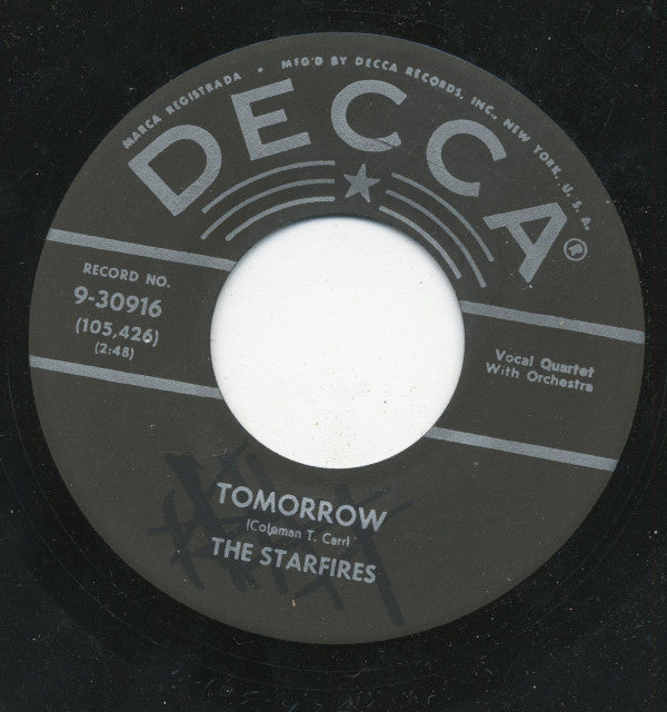 The Starfires (5) : Tomorrow / Love Is Here To Stay (7")