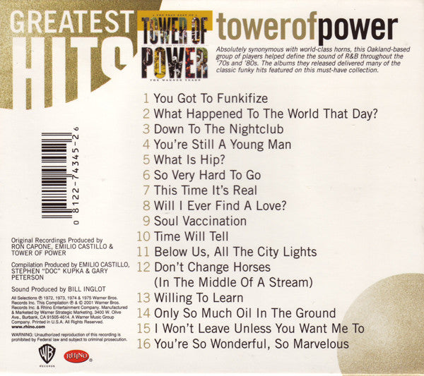 Tower Of Power : The Very Best Of Tower Of Power - The Warner Years (CD, Comp)