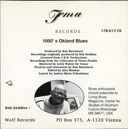 Various : 1950's Oakland Blues (Irma Records) (CD, Comp)
