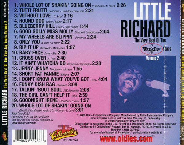Little Richard : The Very Best Of The Vee-Jay Years Volume 2 (CD, Comp)