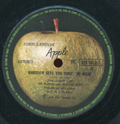 John Lennon With The Plastic Ono Band : Whatever Gets You Thru' The Night (7", RE)