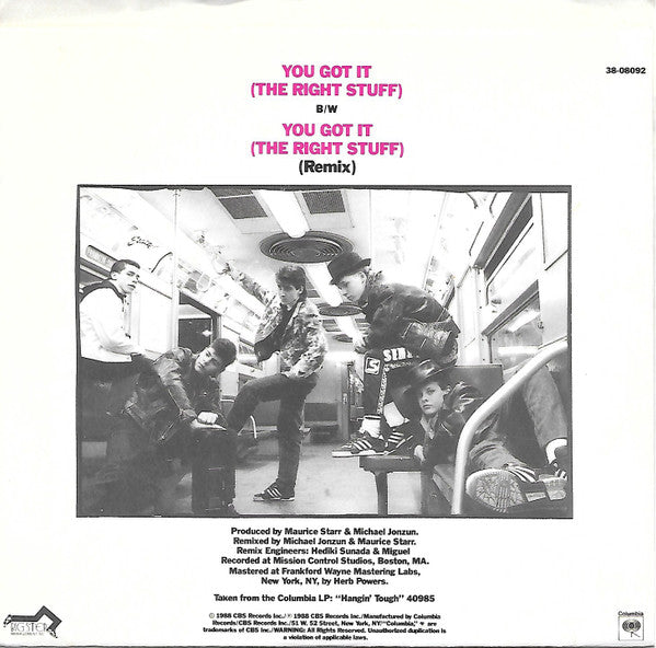 New Kids On The Block : You Got It (The Right Stuff) (7", Styrene)