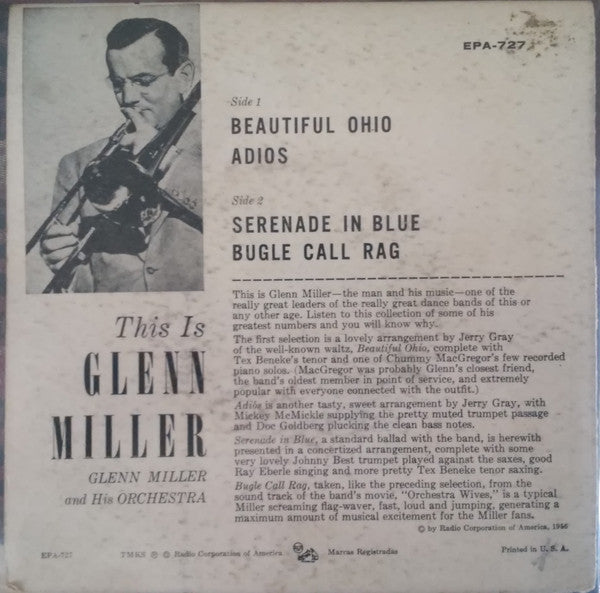 Glenn Miller And His Orchestra : This Is Glenn Miller (7", EP)